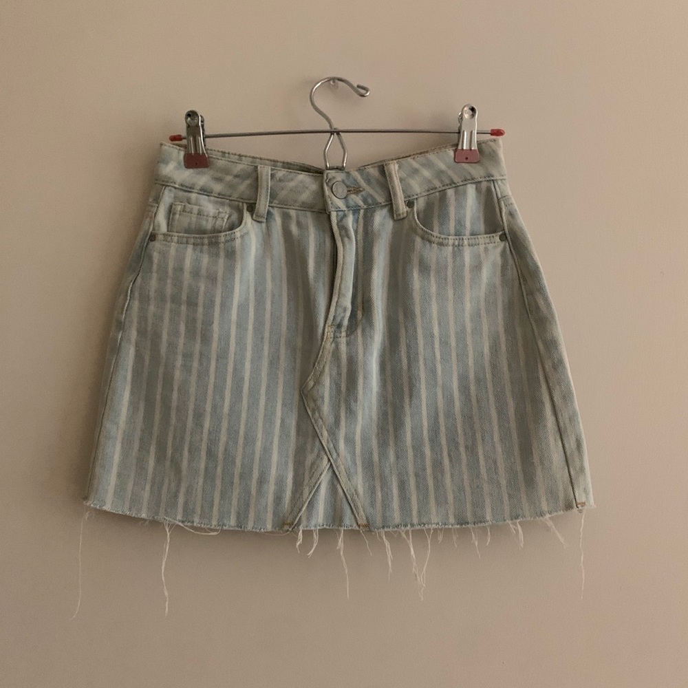 PacSun striped denim mini skirt